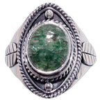 Green Aventurine 925 Sterling Silver Ring Jewelry Size-16 SR01429