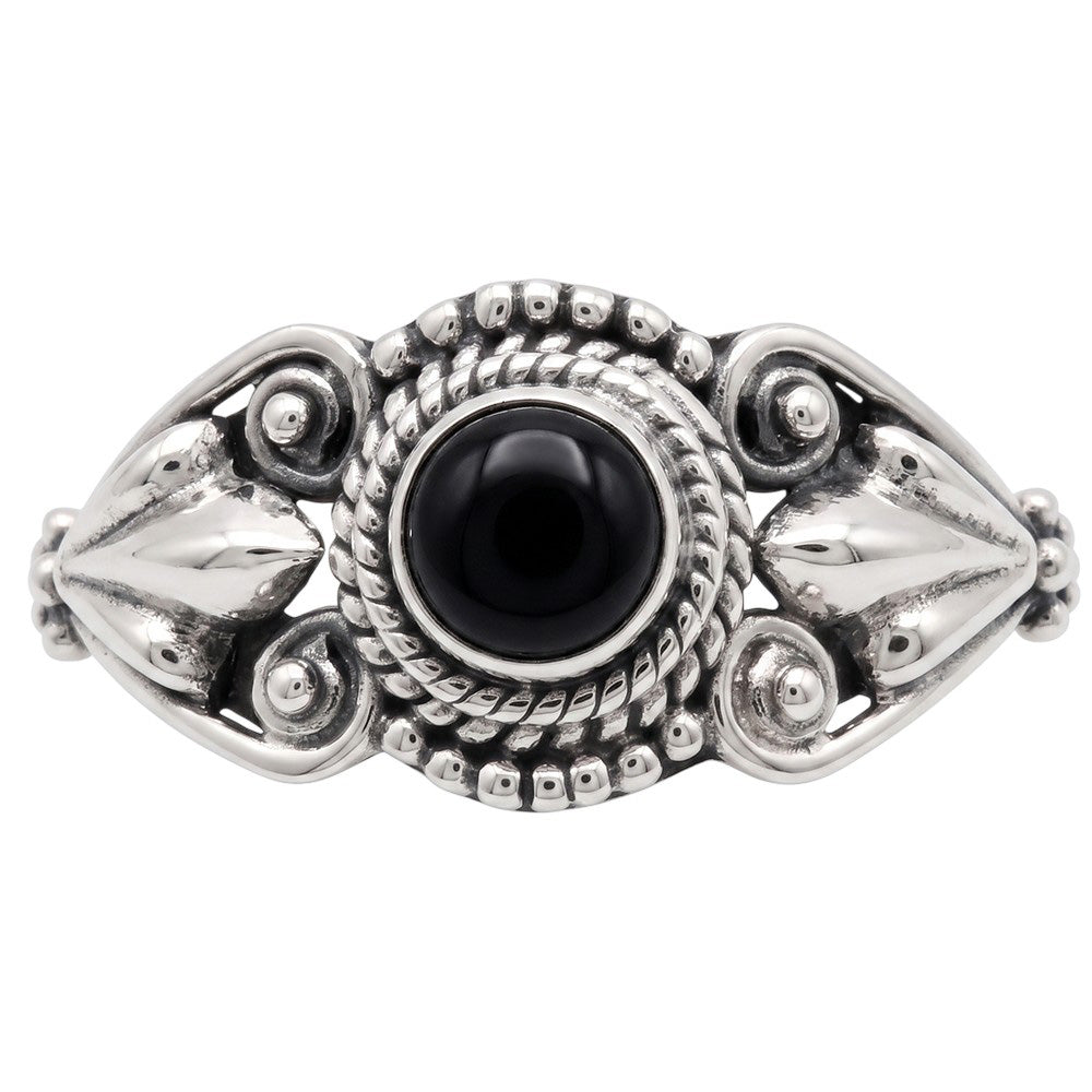Black Onyx 925 Sterling Silver Ring Jewelry Size-12 SR01432