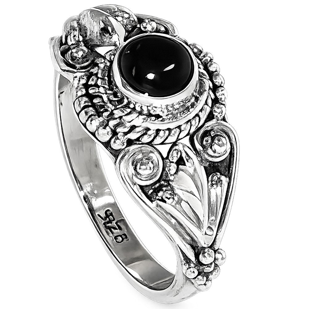 Black Onyx 925 Sterling Silver Ring Jewelry Size-12 SR01432