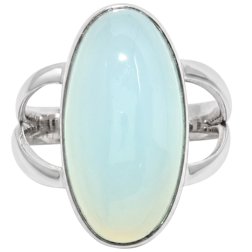 Blue Chalcedony 925 Sterling Silver Ring Jewelry Size-14 SR01433