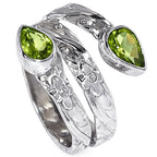 Adjustable - Peridot 925 Sterling Silver Ring Jewelry Size-17 SR01434