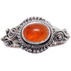 Carnelian 925 Sterling Silver Ring Jewelry Size-18 SR01435