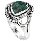 Blue Apatite Rough 925 Sterling Silver Ring Jewelry Size-13 SR01436