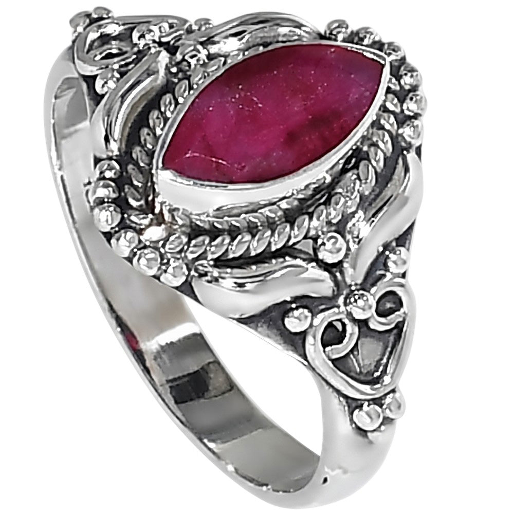Ruby 925 Sterling Silver Ring Jewelry Size-14 SR01437