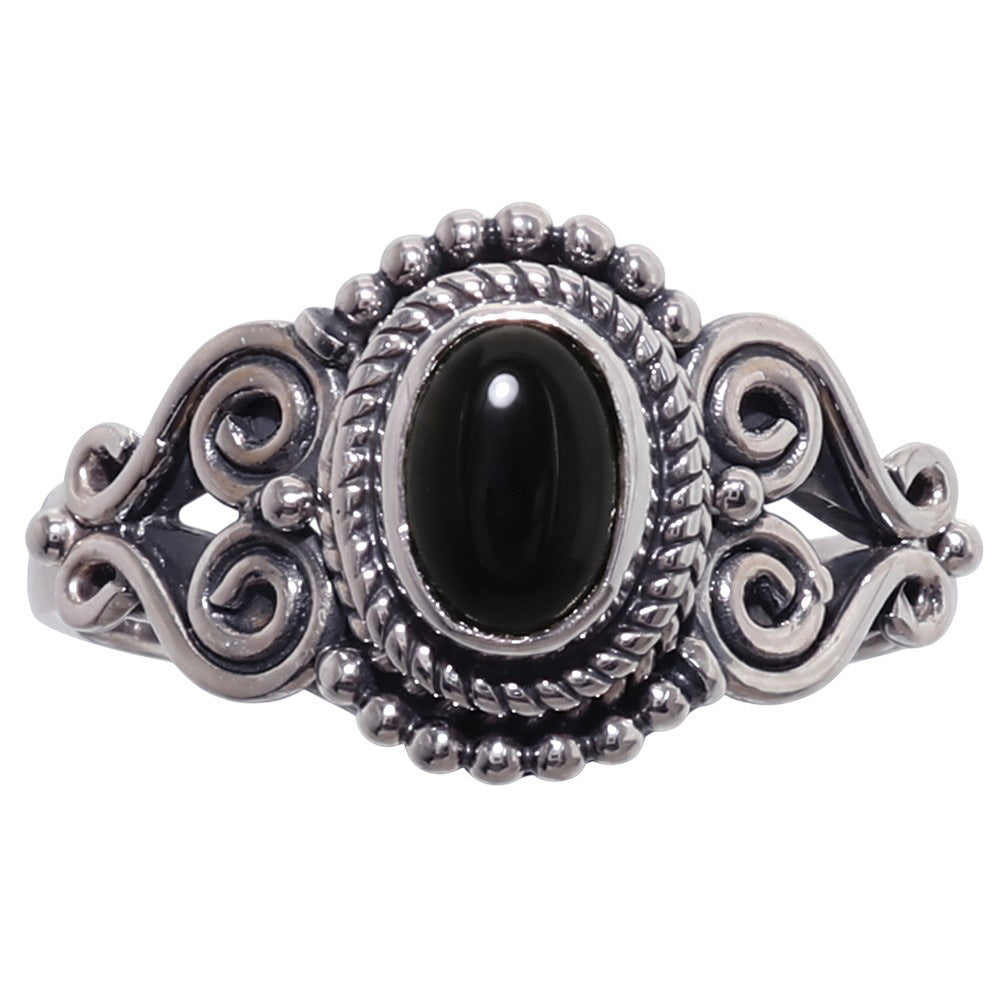 Black Onyx 925 Sterling Silver Ring Jewelry Size-20 SR01438