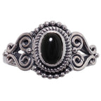 Black Onyx 925 Sterling Silver Ring Jewelry Size-20 SR01438