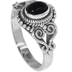 Black Onyx 925 Sterling Silver Ring Jewelry Size-20 SR01438