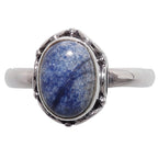 Dumortierite Quartz 925 Sterling Silver Ring Jewelry Size-20 SR01439