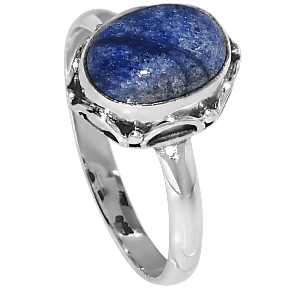 Dumortierite Quartz 925 Sterling Silver Ring Jewelry Size-20 SR01439