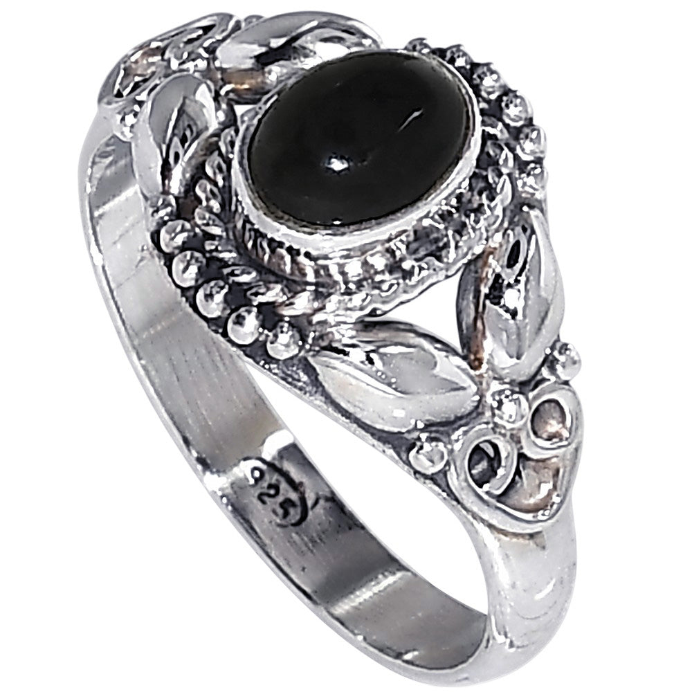 Black Onyx 925 Sterling Silver Ring Jewelry Size-16 SR01441