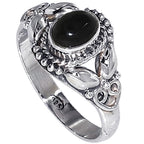 Black Onyx 925 Sterling Silver Ring Jewelry Size-16 SR01441