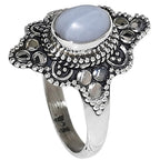 Blue Lace Agate 925 Sterling Silver Ring Jewelry Size-20 SR01442
