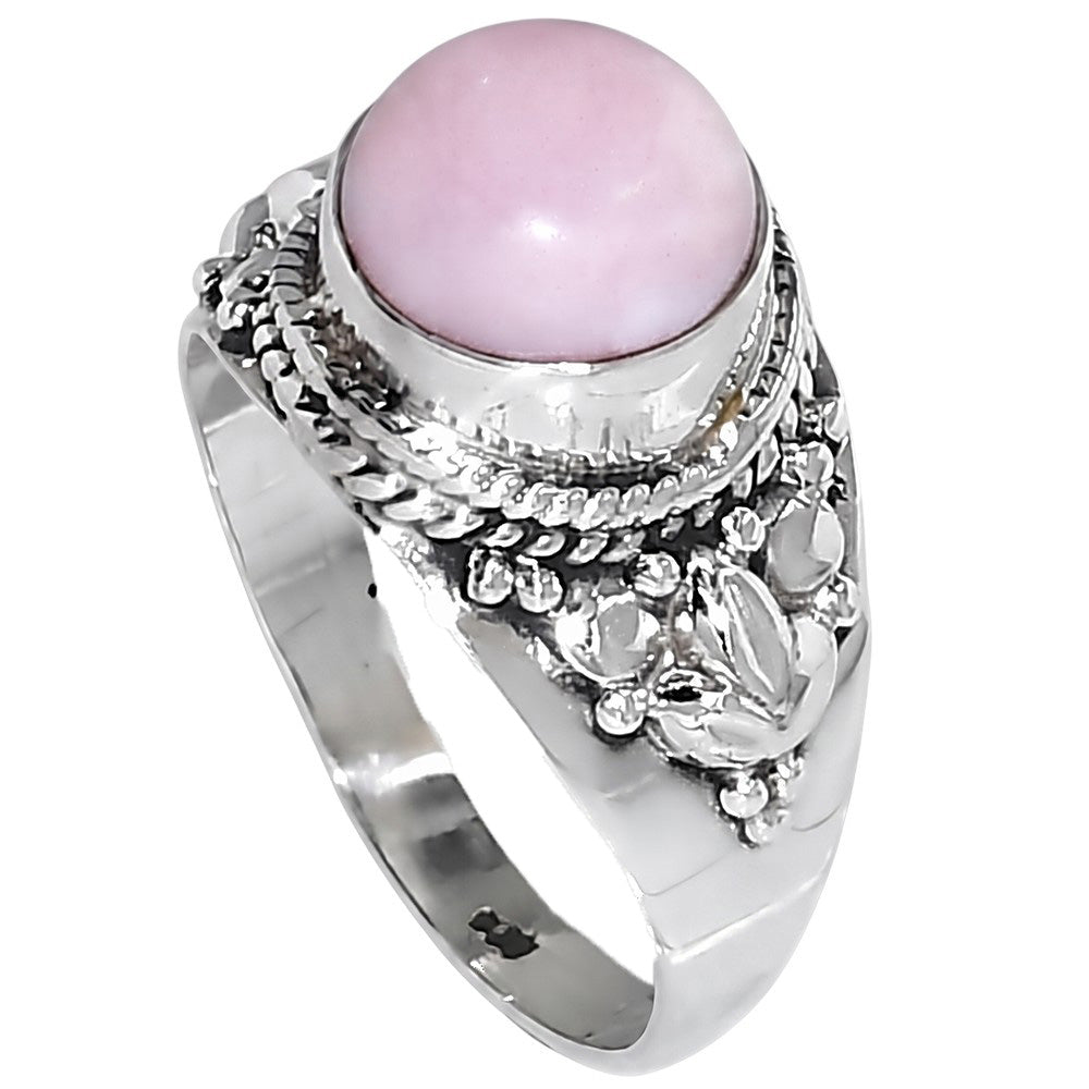 Pink Opal 925 Sterling Silver Ring Jewelry Size-17 SR01443