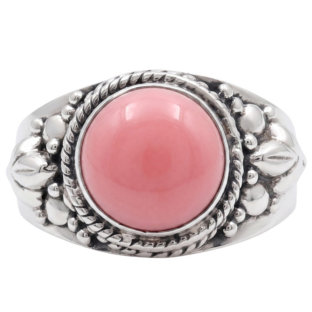 Pink Opal 925 Sterling Silver Ring Jewelry Size-17 SR01443