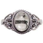 Black Tourmaline In Quartz 925 Sterling Silver Ring Jewelry Size-12 SR01444