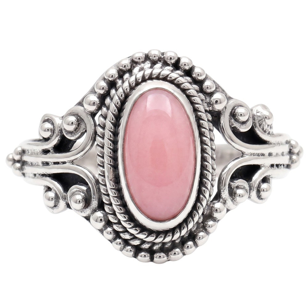Pink Opal 925 Sterling Silver Ring Jewelry Size-18 SR01446