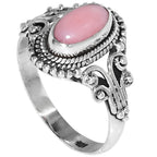 Pink Opal 925 Sterling Silver Ring Jewelry Size-18 SR01446