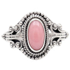 Pink Opal 925 Sterling Silver Ring Jewelry Size-18 SR01446