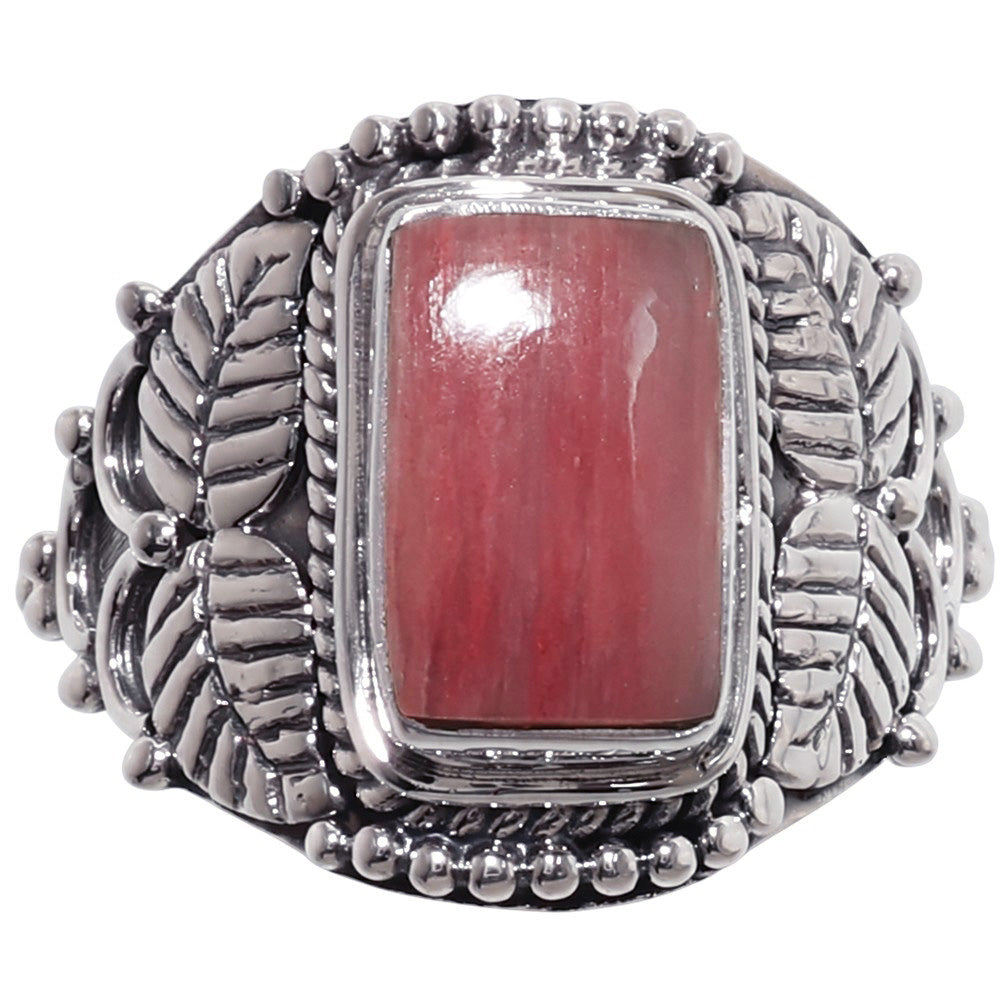 Pink Tulip Quartz 925 Sterling Silver Ring Jewelry Size-14 SR01447