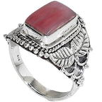 Pink Tulip Quartz 925 Sterling Silver Ring Jewelry Size-14 SR01447