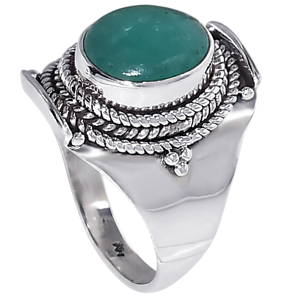 Paraiba Amazonite 925 Sterling Silver Ring Jewelry Size-12 SR01449