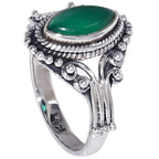 Green Onyx 925 Sterling Silver Ring Jewelry Size-14 SR01450
