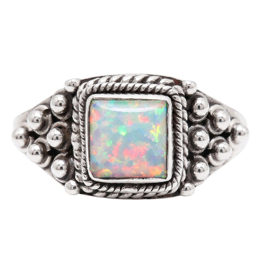 Fire Opal 925 Sterling Silver Ring Jewelry Size-20 SR01451