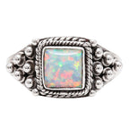 Fire Opal 925 Sterling Silver Ring Jewelry Size-20 SR01451