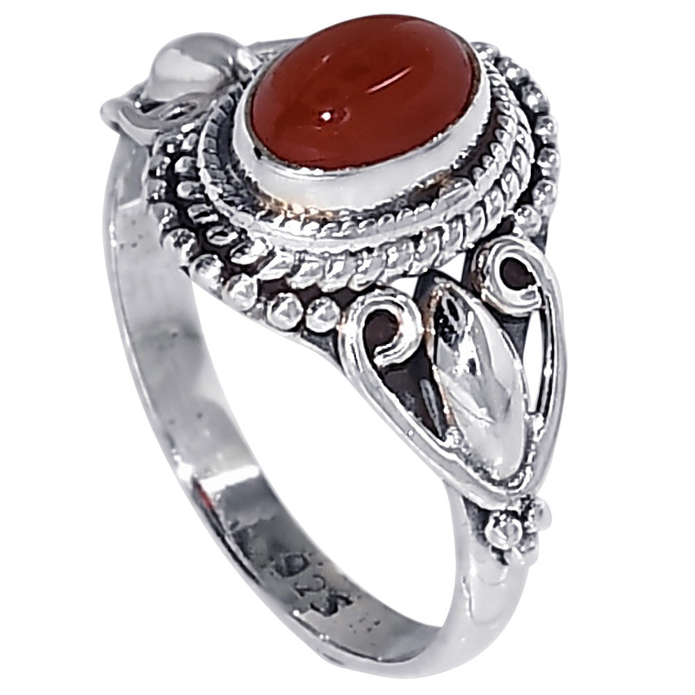 Carnelian 925 Sterling Silver Ring Jewelry Size-12 SR01452
