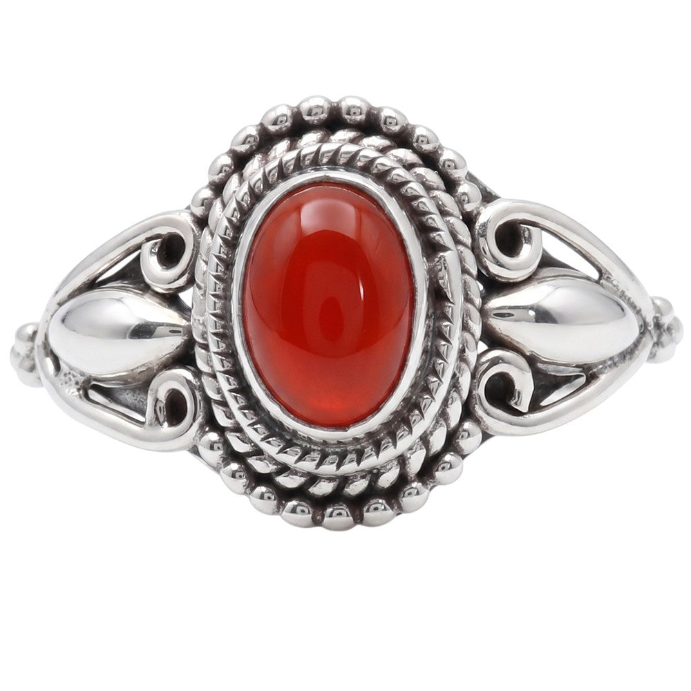 Carnelian 925 Sterling Silver Ring Jewelry Size-12 SR01452