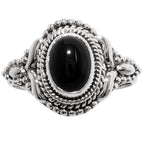 Black Onyx 925 Sterling Silver Ring Jewelry Size-12 SR01453