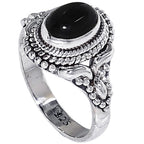 Black Onyx 925 Sterling Silver Ring Jewelry Size-12 SR01453