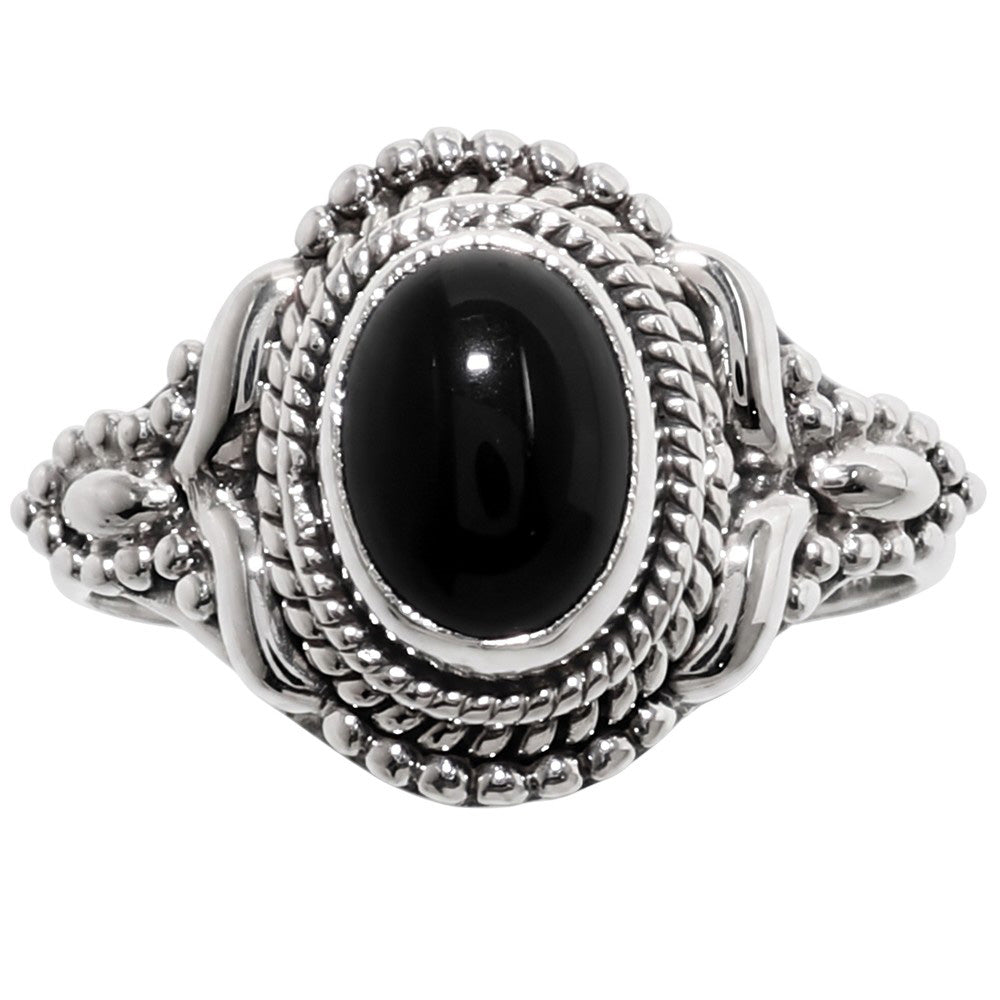 Black Onyx 925 Sterling Silver Ring Jewelry Size-12 SR01453