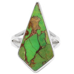 Copper Green Turquoise 925 Sterling Silver Ring Jewelry Size-20 SR01454