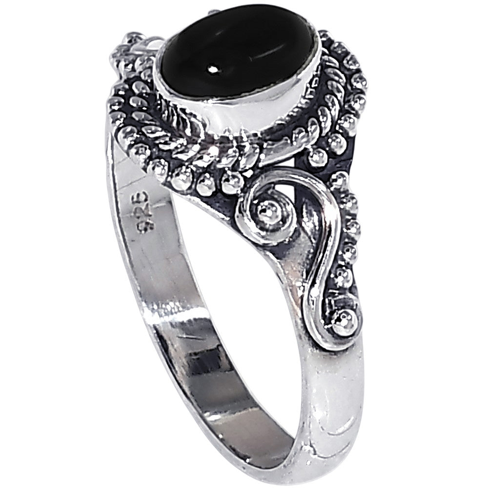Black Onyx 925 Sterling Silver Ring Jewelry Size-16 SR01456