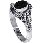 Black Onyx 925 Sterling Silver Ring Jewelry Size-16 SR01456