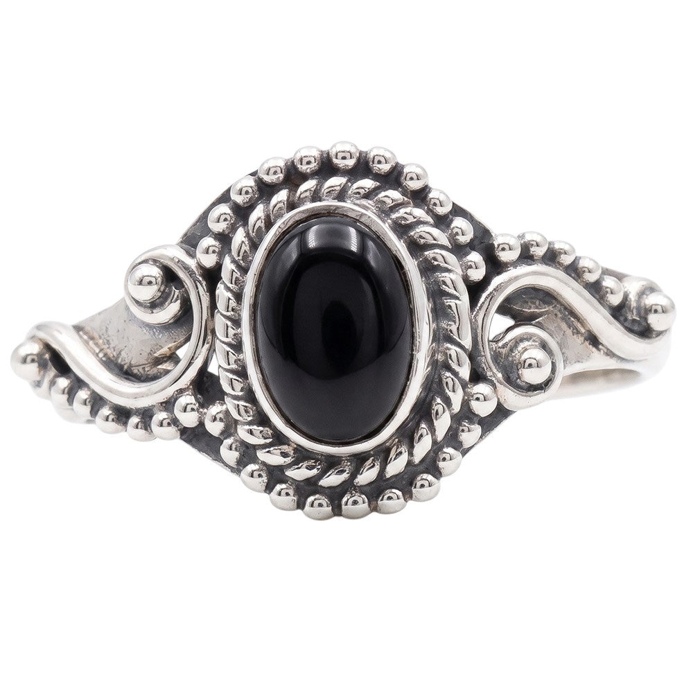 Black Onyx 925 Sterling Silver Ring Jewelry Size-16 SR01456
