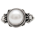 Natural Fresh Water Pearl 925 Sterling Silver Ring Jewelry Size-17 SR01457