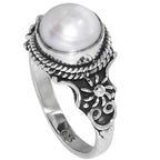 Natural Fresh Water Pearl 925 Sterling Silver Ring Jewelry Size-17 SR01457