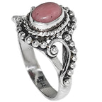 Pink Tulip Quartz 925 Sterling Silver Ring Jewelry Size-12 SR01458