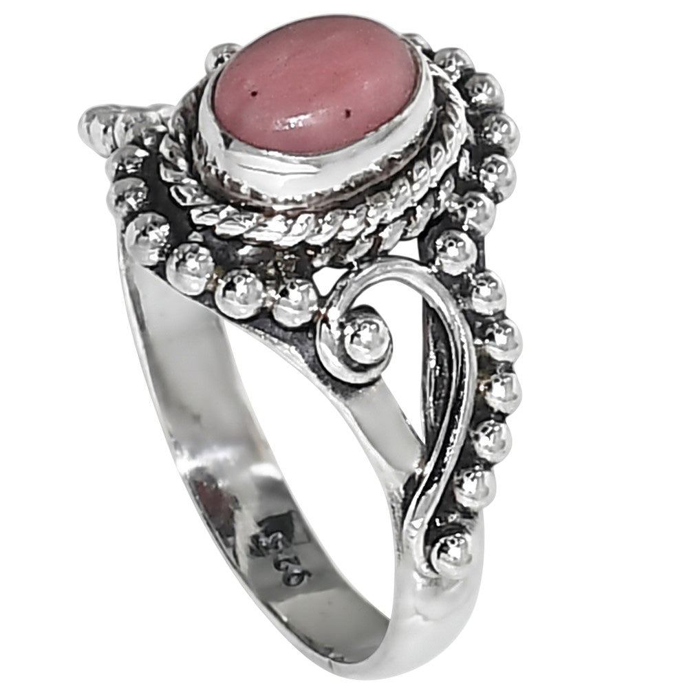 Pink Tulip Quartz 925 Sterling Silver Ring Jewelry Size-12 SR01458