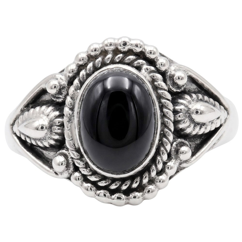 Black Onyx 925 Sterling Silver Ring Jewelry Size-14 SR01461
