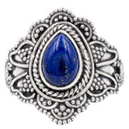 Lapis Lazuli 925 Sterling Silver Ring Jewelry Size-14 SR01463