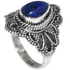 Lapis Lazuli 925 Sterling Silver Ring Jewelry Size-14 SR01463