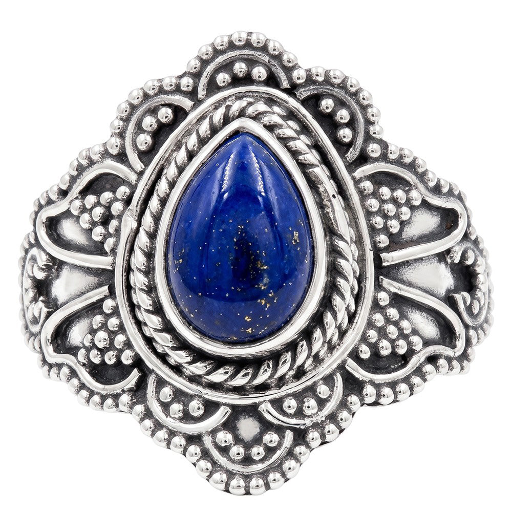 Lapis Lazuli 925 Sterling Silver Ring Jewelry Size-14 SR01463