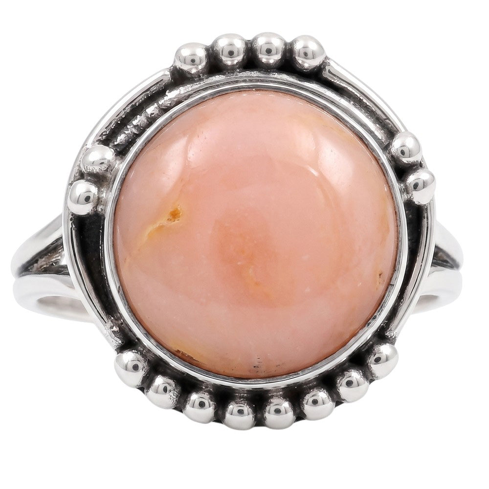 Pink Opal 925 Sterling Silver Ring Jewelry Size-18 SR01468