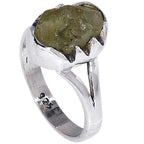 Peridot Rough 925 Sterling Silver Ring Jewelry Size-13 SR01469