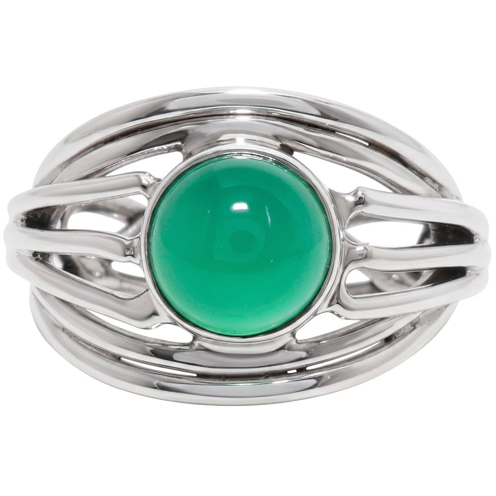 Green Onyx 925 Sterling Silver Ring Jewelry Size-16 SR01470