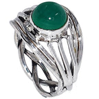 Green Onyx 925 Sterling Silver Ring Jewelry Size-16 SR01470