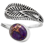Adjustable - Copper Purple Turquoise 925 Sterling Silver Ring Jewelry Size-20 SR01471